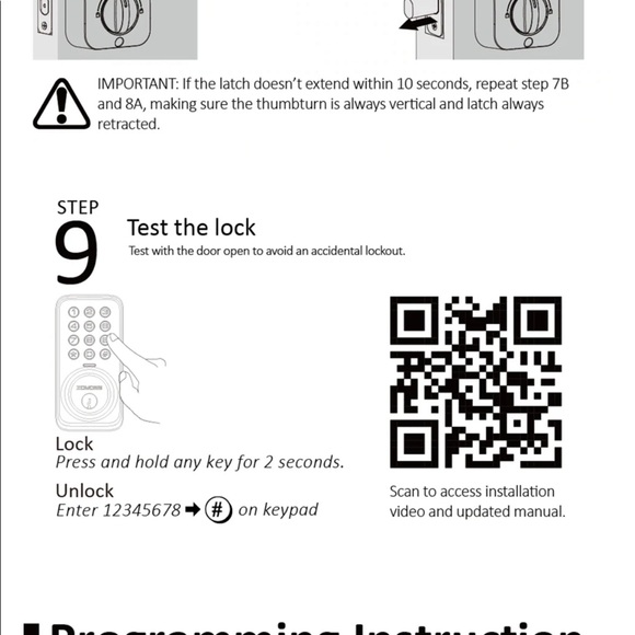 ZOMOSS KEYPAD digital deadbolt ZS01 - Picture 8 of 15
